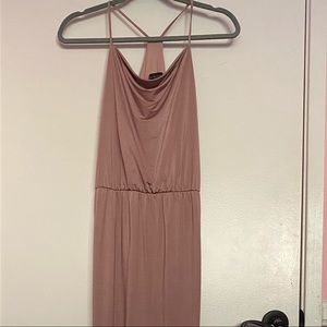 pale nude pink prom dress